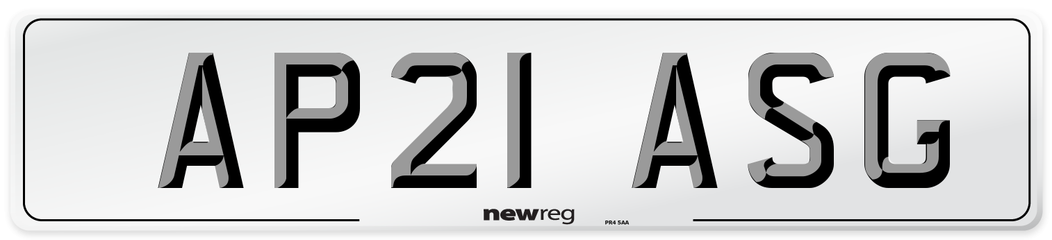 AP21 ASG Number Plate from New Reg